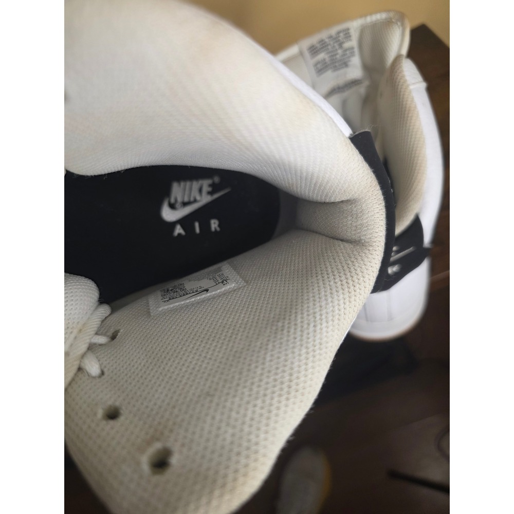 Nike Air Force 1 High White Black Gum Sole Tumbled Leather Sneakers Mens 11.5 - Picture 12 of 13